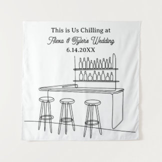 Funny Wedding Backdrop Photo Prop タペストリー