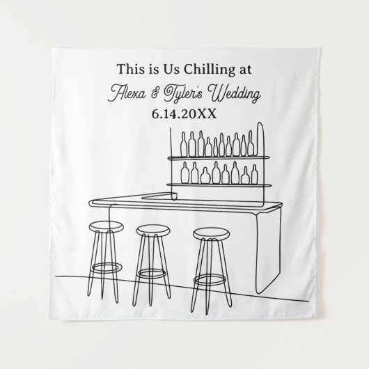 Funny Wedding Backdrop Photo Prop タペストリー (正面)