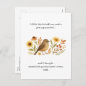 Funny Wedding Birdie Quote | Sarcastic Marriage  シーズンポストカード (正面/裏面)