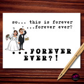 Funny Wedding Congratulations Forever Ever Joke カード
