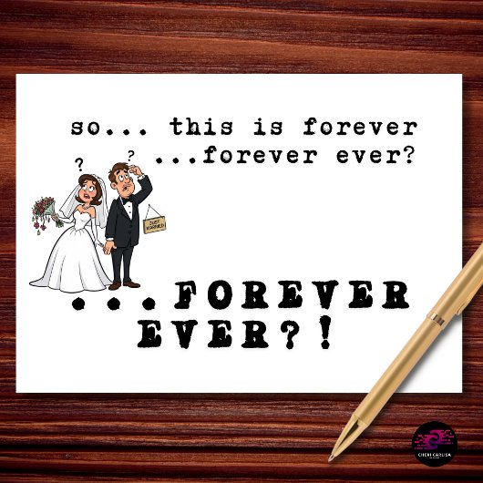Funny Wedding Congratulations Forever Ever Joke カード