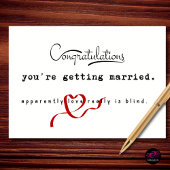 Funny Wedding Congratulations Love Is Blind Joke カード