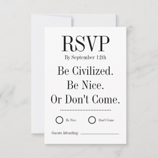 Funny Wedding RSVP Card (正面)