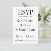 Funny Wedding RSVP Card (スタンド正面)
