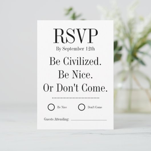 Funny Wedding RSVP Card (スタンド正面)