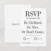 Funny Wedding RSVP Card (正面/裏面)