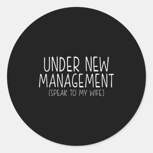 Funny Wedding Saying New Husband Humor Quote, Newl ラウンドシール (正面)