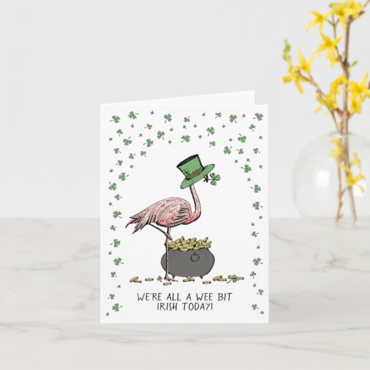 Funny Wee bit Irish St Patrick’s Day Card カード (黄色い花)
