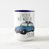 Funny Wee-Woo Car Cartoon Mug  マグカップ (中央)