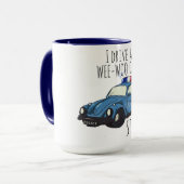 Funny Wee-Woo Car Cartoon Mug  マグカップ (正面左)