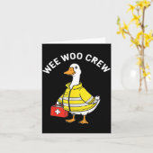 Funny Wee Woo Crew Goose Emt Paramedic Firefighter カード (黄色い花)