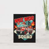 Funny Wee Woo Squad Fire Department Firefighter Fi カード (正面)