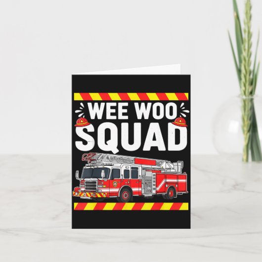Funny Wee Woo Squad Fire Department Firefighter Fi カード (正面)