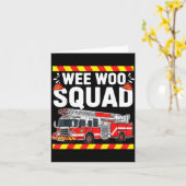Funny Wee Woo Squad Fire Department Firefighter Fi カード (黄色い花)