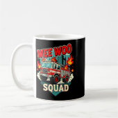 Funny Wee Woo Squad Fire Department Firefighter Fi コーヒーマグカップ (左)