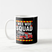 Funny Wee Woo Squad Fire Department Firefighter Fi コーヒーマグカップ (左)