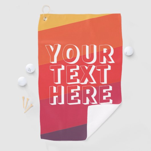 Funny Weekend Scramble Retro Sunset Add Text ゴルフタオル (インサイチュ)