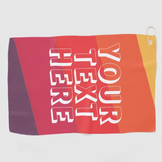 Funny Weekend Scramble Retro Sunset Add Text ゴルフタオル (横)