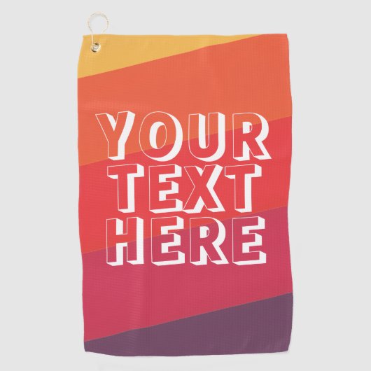 Funny Weekend Scramble Retro Sunset Add Text ゴルフタオル (正面)