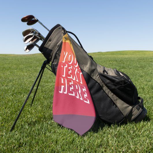 Funny Weekend Scramble Retro Sunset Add Text ゴルフタオル (グリーン)