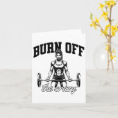 Funny Weightlifting Bodybuilding Power Lifting Say カード (黄色い花)