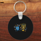 Funny Weightlifting Gym Dreidel Menorah Hanukkah W キーホルダー (正面)