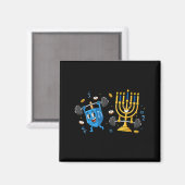 Funny Weightlifting Gym Dreidel Menorah Hanukkah W マグネット (正面/裏面)