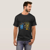 Funny Weightlifting Gym Dreidel Menorah Hanukkah W Tシャツ (正面フル)