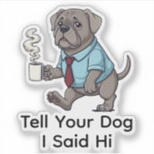 Funny Weimaraner Dog Business Suit Coffee  シール (正面)