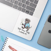 Funny Weimaraner Dog Business Suit Coffee  シール (ノートパソコンとiPhone)