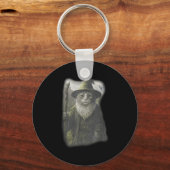 Funny Weird Kitten Wizard Ghost Cat Meme Catdalf H キーホルダー (正面)