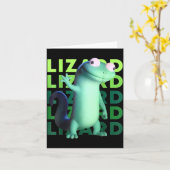 Funny Weirore Lizard Meme _ 3d Surreal Animal  カード (黄色い花)