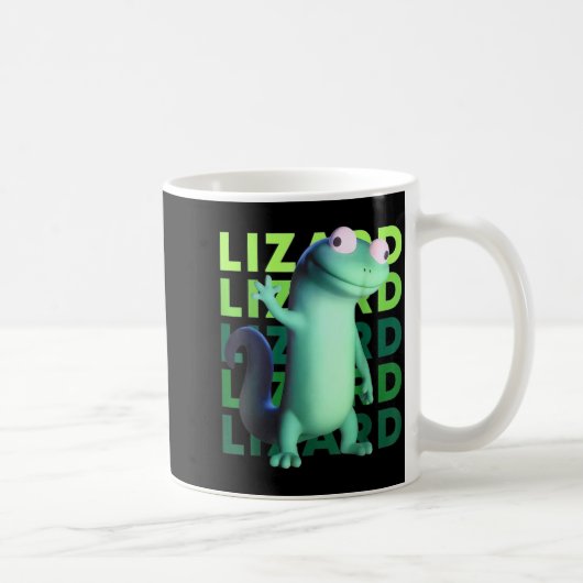 Funny Weirore Lizard Meme _ 3d Surreal Animal コーヒーマグカップ (右)