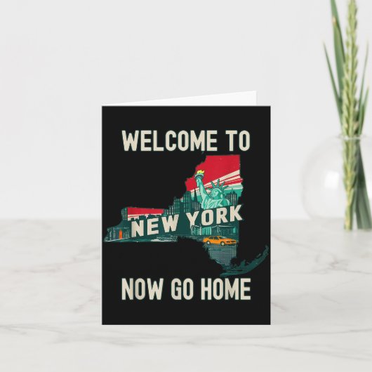 Funny Welcome To New York Retro Design, Funny New カード (正面)