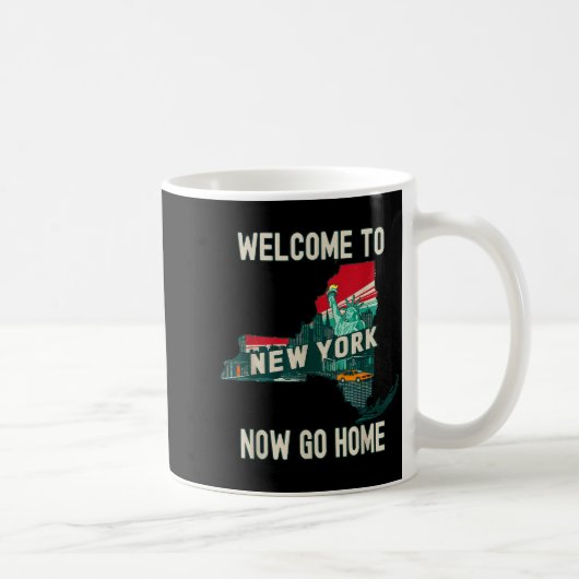 Funny Welcome To New York Retro Design, Funny New コーヒーマグカップ (右)
