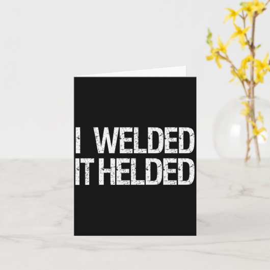 Funny Welder Welding Mig Tig Stick Arc Fabrication カード (黄色い花)