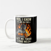Funny Welder Welding Yes I Know I Am On Fire  コーヒーマグカップ (左)