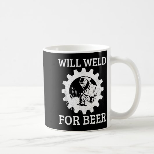 Funny Welder Will Weld For Beer Welding Gift Tank  コーヒーマグカップ (右)