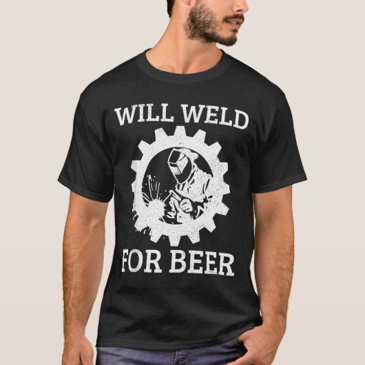 Funny Welder Will Weld For Beer Welding Gift Tank  Tシャツ (正面)