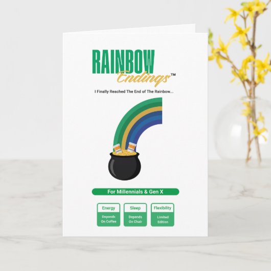 Funny Wellness Shamrock Clover Card カード (黄色い花)