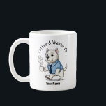 Funny West Highland Whit Dog Business Suit Coffee  コーヒーマグカップ<br><div class="desc">Celebrate your love of dogs and your sense of humor with this unique cartoon-style mug featuring your favorite canine companion. This design tells the story of a "working dog" in a distinctive way, showcasing a stylish puppy ready to start his day with a bow tie and a hot cup of...</div>