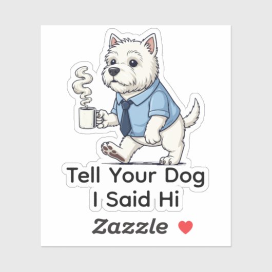 Funny West Highland Whit Dog Business Suit Coffee  シール (シート)