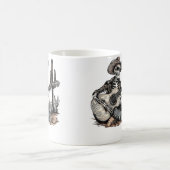 Funny Western Skeleton Cowboy Playing Guitar Count コーヒーマグカップ (中央)