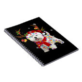 Funny Westie Christmas Tee Reindeer Christmas Ligh ノートブック (右側)