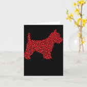 Funny Westie Dog Lover Hearts Love Westie Valentin カード (黄色い花)