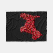 Funny Westie Dog Lover Hearts Love Westie Valentin フリースブランケット (正面(横))