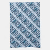 Funny Whale Pun "Oh Whale" Hump Day Design キッチンタオル (縦)