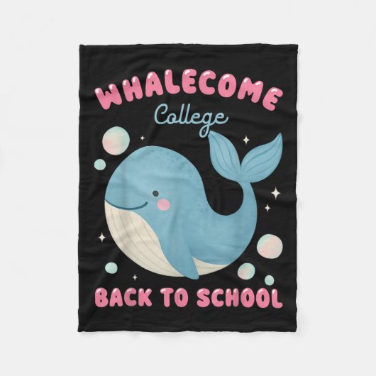 Funny Whalecome Back To School College Ocean Teach フリースブランケット (正面)