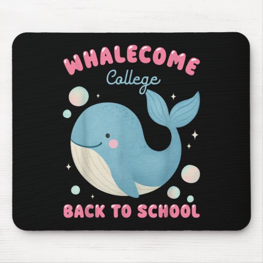 Funny Whalecome Back To School College Ocean Teach マウスパッド (正面)
