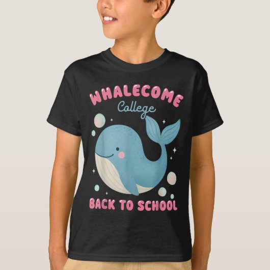 Funny Whalecome Back To School College Ocean Teach Tシャツ (正面)